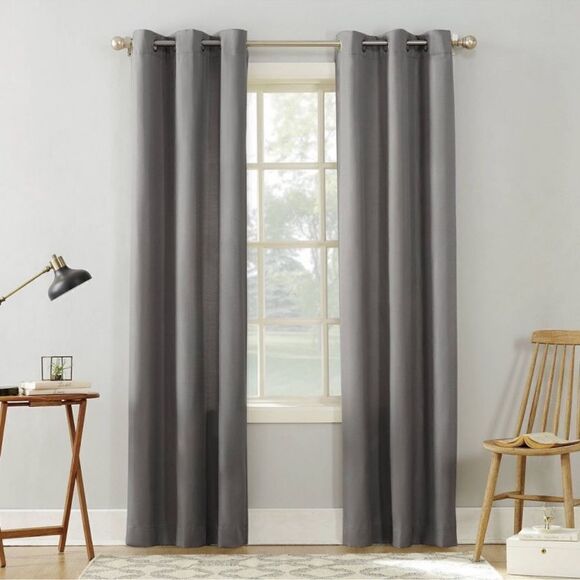 Target Other - Sora Casual Textured Light Filtering
Grommet Top Curtain Panel Gray Set